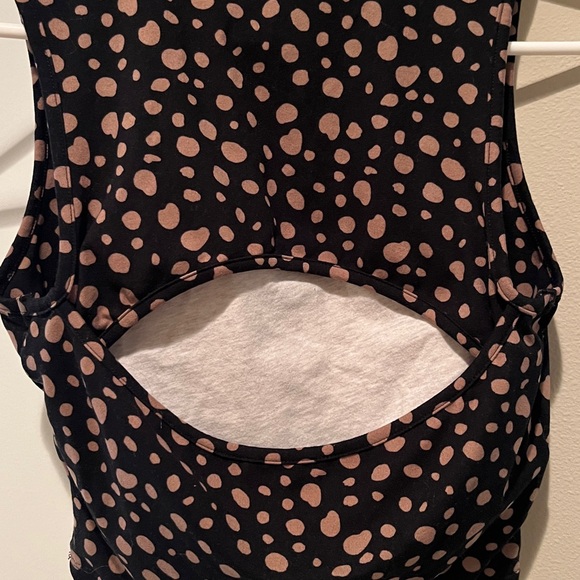 White Birch Black and Tan Polka Dot Crop Top - Picture 3 of 3
